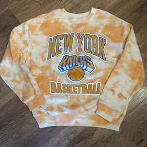New York Knicks Orange Tie-Dye Crewneck Sweatshirt - Medium 🏀